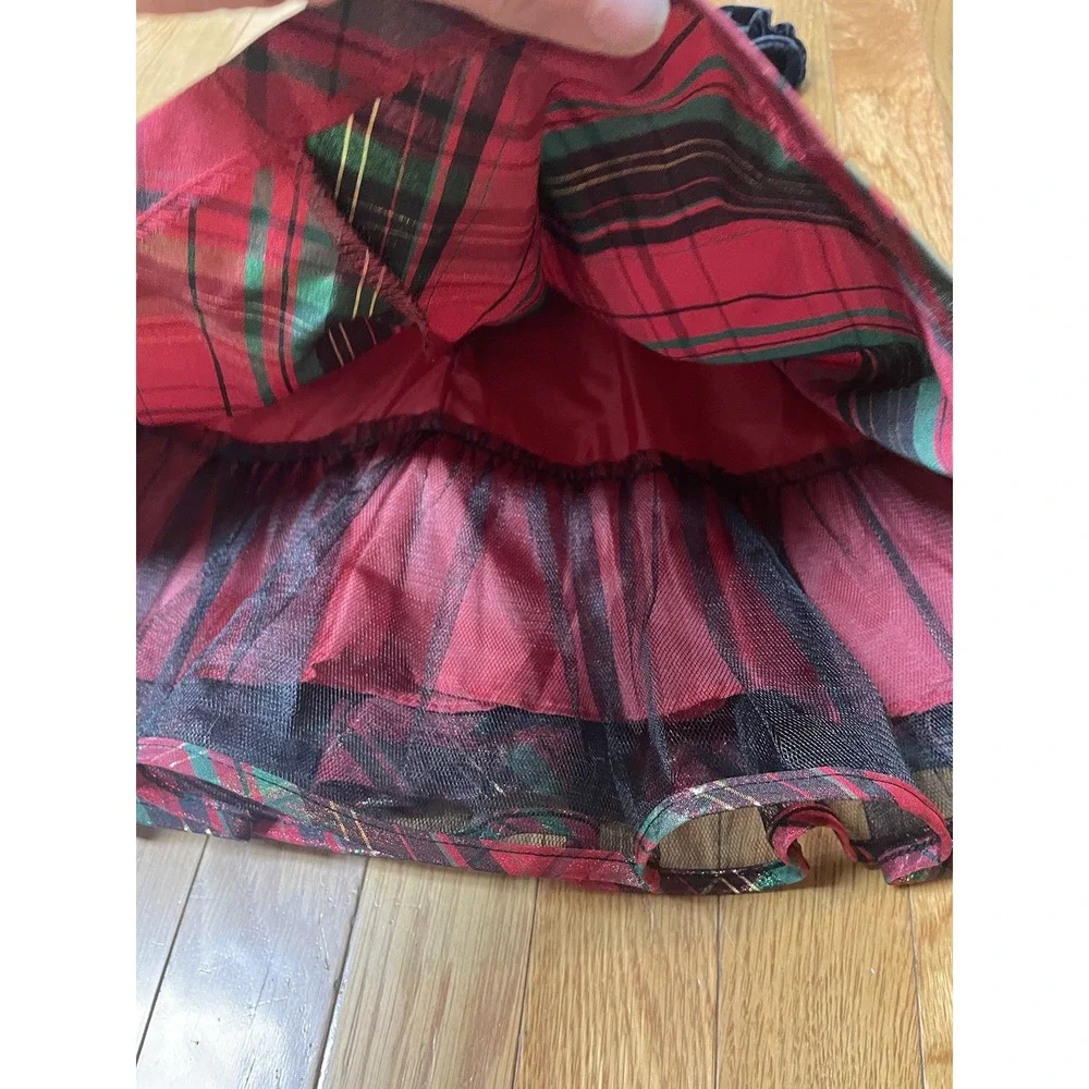 Bonnie Baby Christmas‎ Dress with black velvet and red and green plaid NWT 24mo